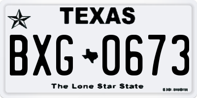 TX license plate BXG0673