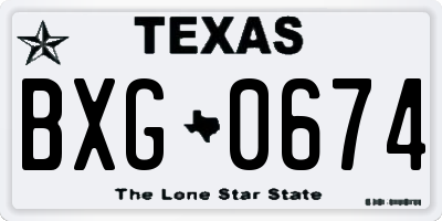 TX license plate BXG0674