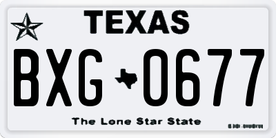TX license plate BXG0677