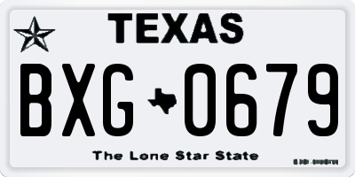 TX license plate BXG0679