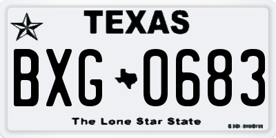 TX license plate BXG0683