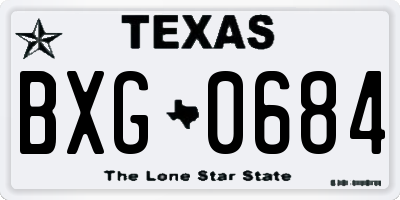 TX license plate BXG0684
