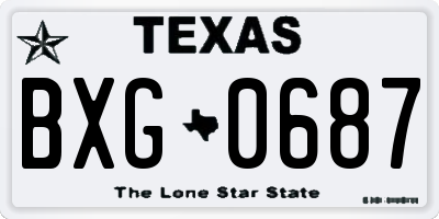TX license plate BXG0687