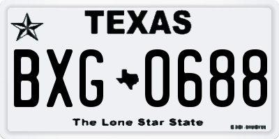 TX license plate BXG0688