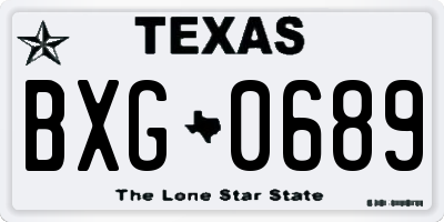 TX license plate BXG0689