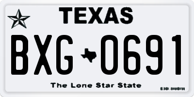 TX license plate BXG0691