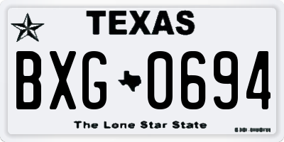 TX license plate BXG0694