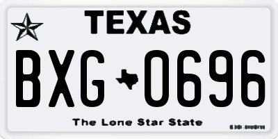 TX license plate BXG0696