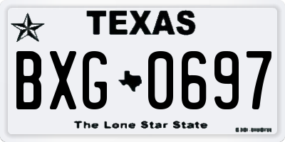TX license plate BXG0697