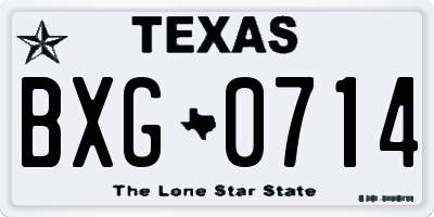 TX license plate BXG0714