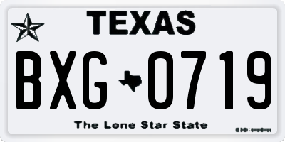 TX license plate BXG0719