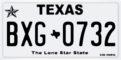 TX license plate BXG0732