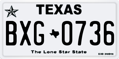 TX license plate BXG0736