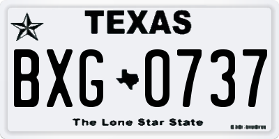 TX license plate BXG0737