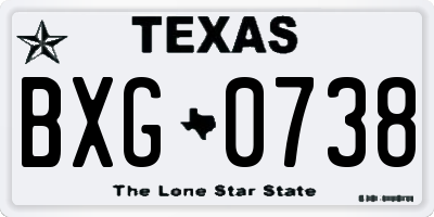 TX license plate BXG0738