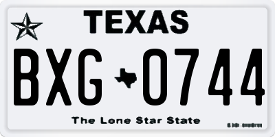 TX license plate BXG0744