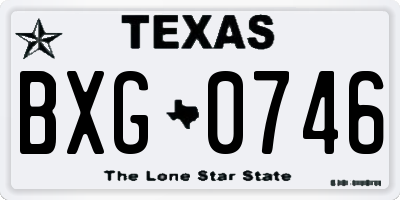 TX license plate BXG0746