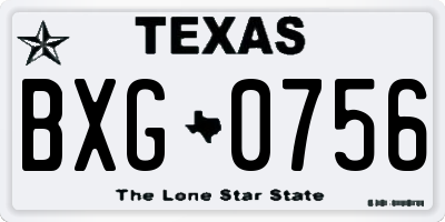 TX license plate BXG0756