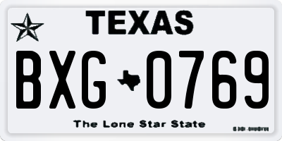 TX license plate BXG0769
