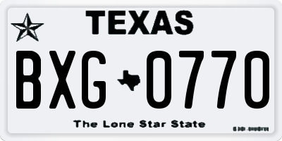 TX license plate BXG0770