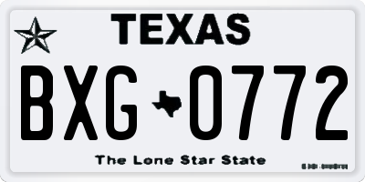 TX license plate BXG0772