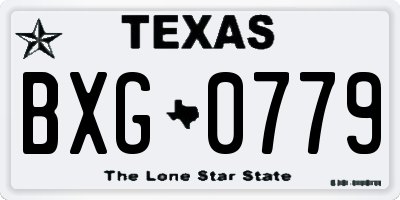 TX license plate BXG0779
