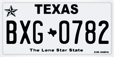 TX license plate BXG0782