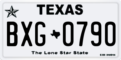 TX license plate BXG0790