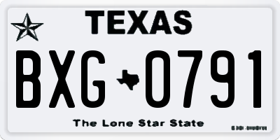 TX license plate BXG0791