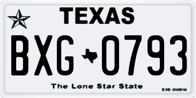 TX license plate BXG0793