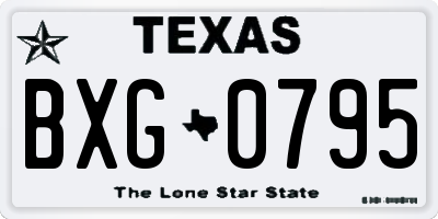 TX license plate BXG0795