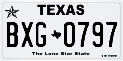 TX license plate BXG0797