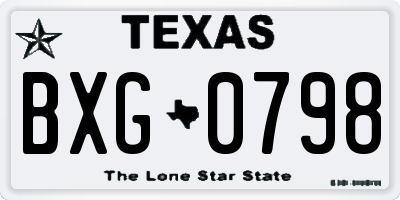 TX license plate BXG0798