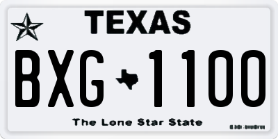 TX license plate BXG1100