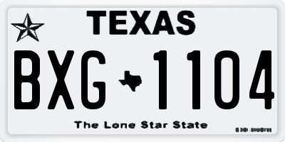 TX license plate BXG1104
