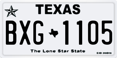 TX license plate BXG1105