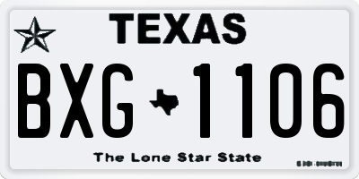 TX license plate BXG1106