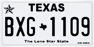 TX license plate BXG1109