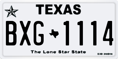 TX license plate BXG1114