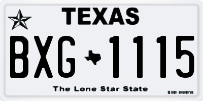 TX license plate BXG1115