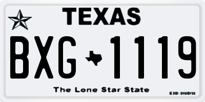 TX license plate BXG1119
