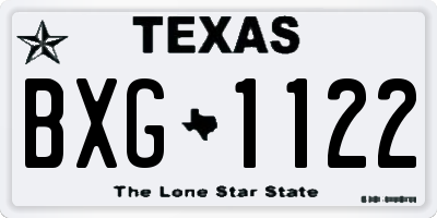 TX license plate BXG1122