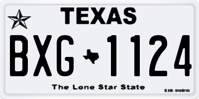 TX license plate BXG1124