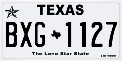 TX license plate BXG1127