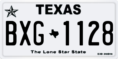 TX license plate BXG1128