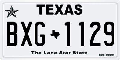 TX license plate BXG1129