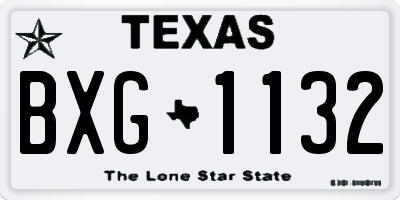 TX license plate BXG1132