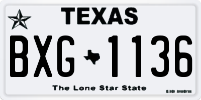TX license plate BXG1136