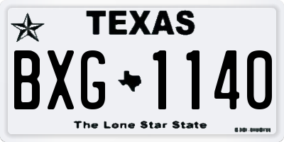TX license plate BXG1140