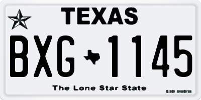 TX license plate BXG1145